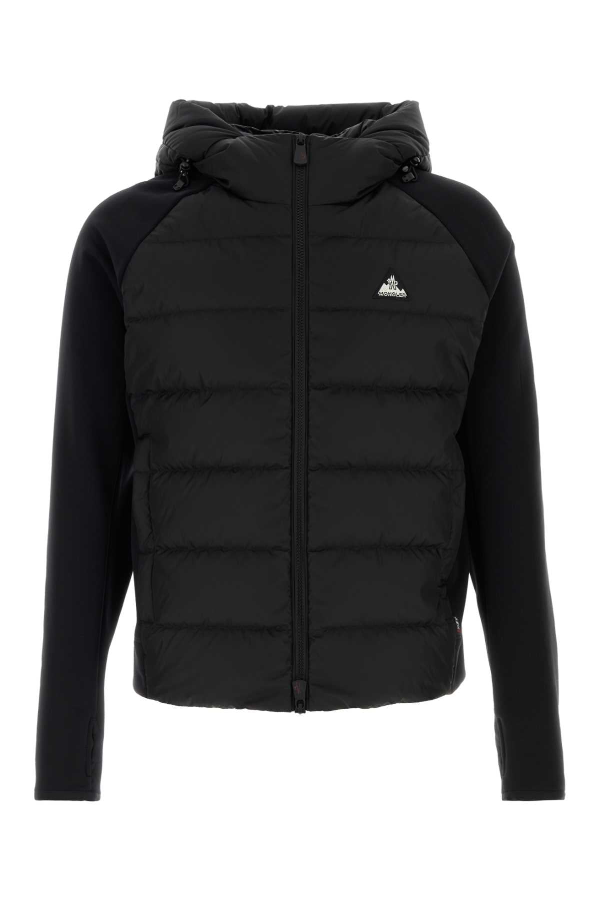 Black High Neck Logo Cardigan 1