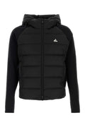 Black High Neck Logo Cardigan 1