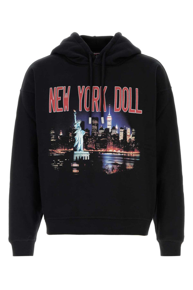Black Graphic Print Hoodie 1