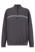 Grey Mock Collar Sweater 1