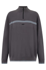 Grey Mock Collar Sweater 1