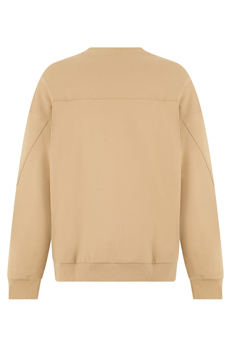Beige Crew Neck Sweatshirt 2