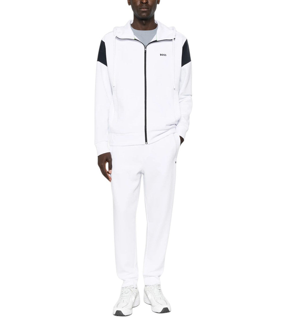 White Cotton Logo Track Suit 1