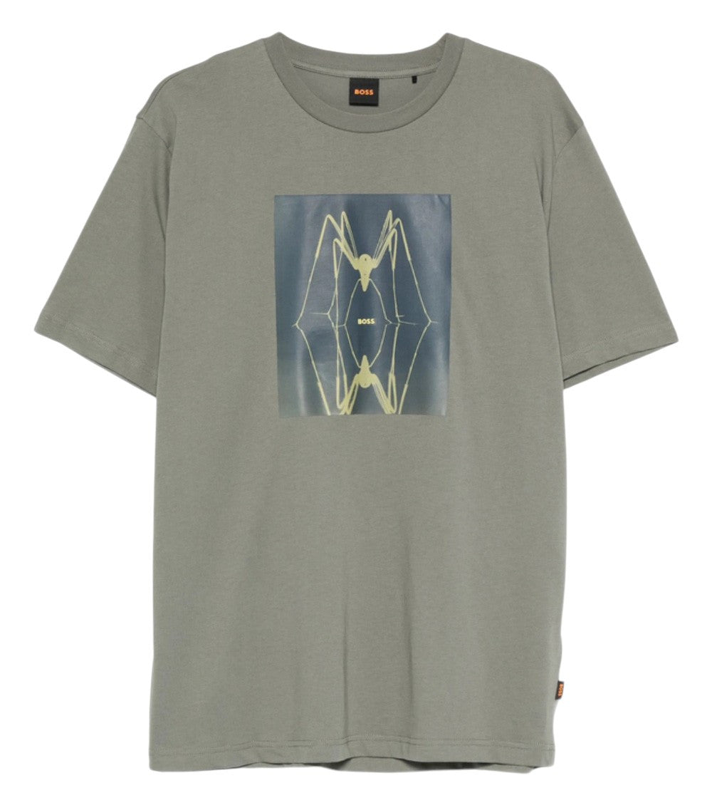 Green Graphic Crew Neck T-Shirt 1