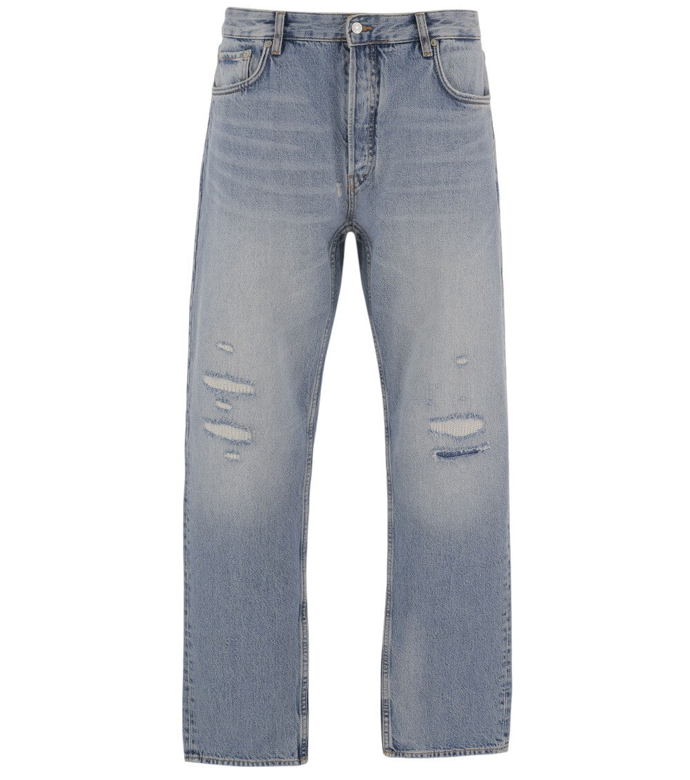 Light Blue Straight Mid Rise Jeans 1