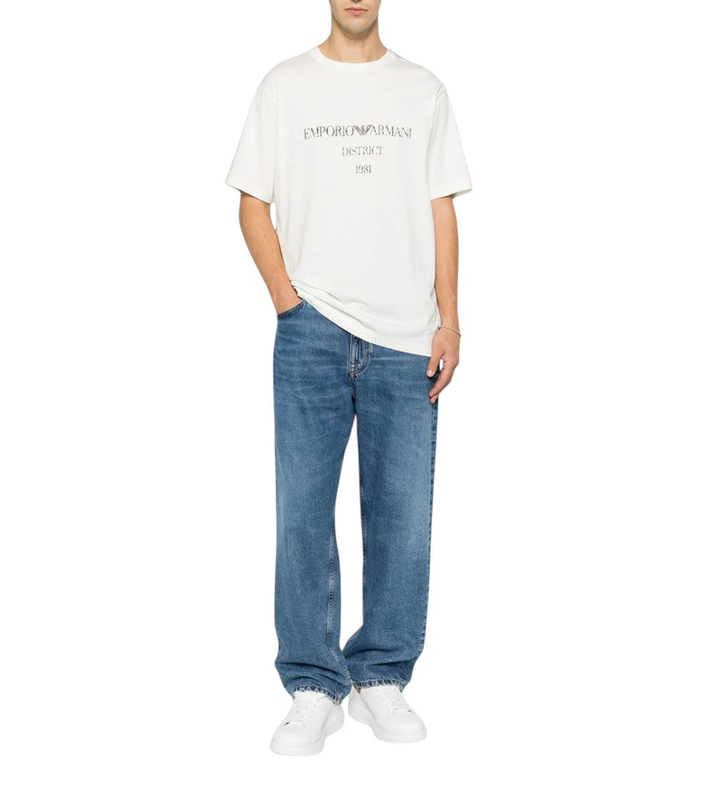 White Logo Crew Neck T-Shirt 2