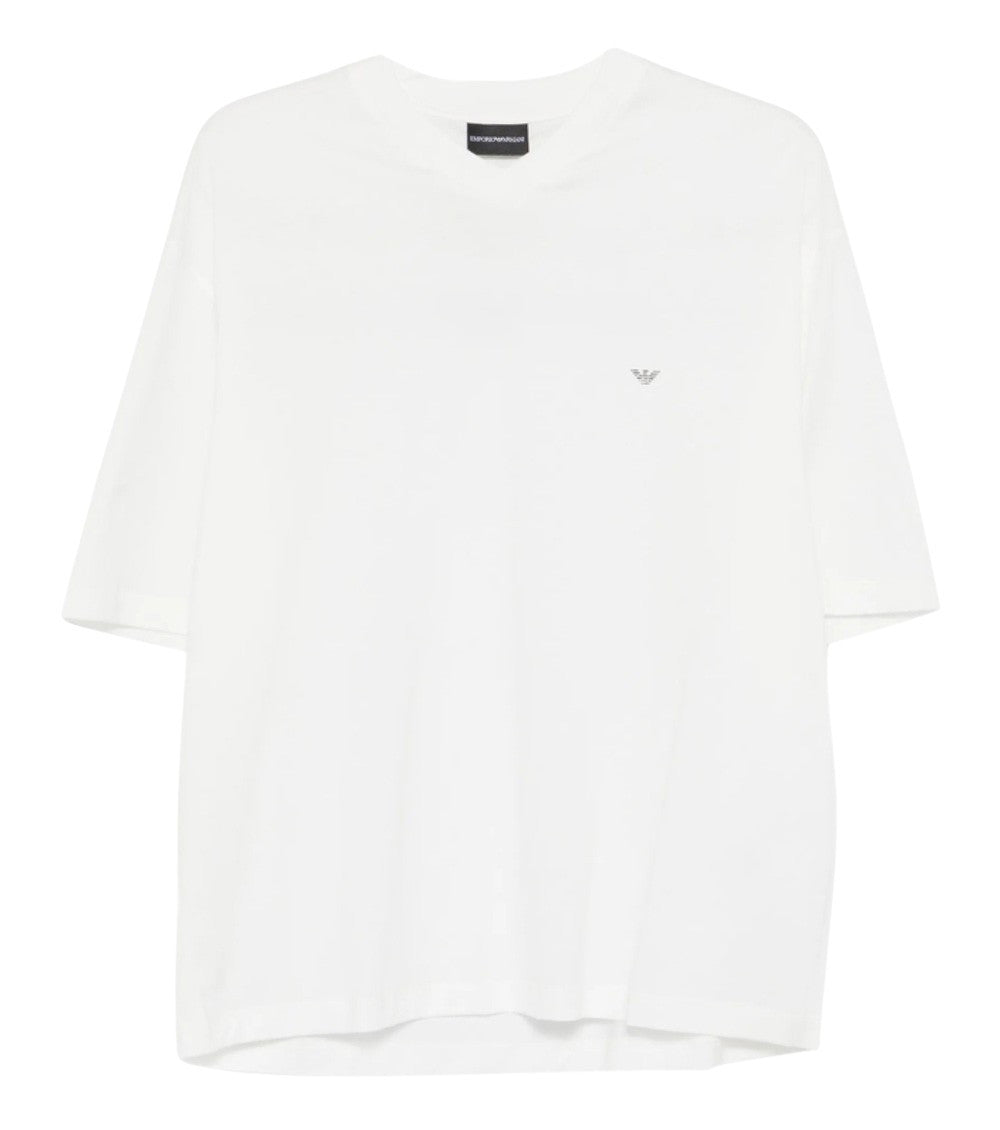 White Logo Crew Neck T-Shirt 1