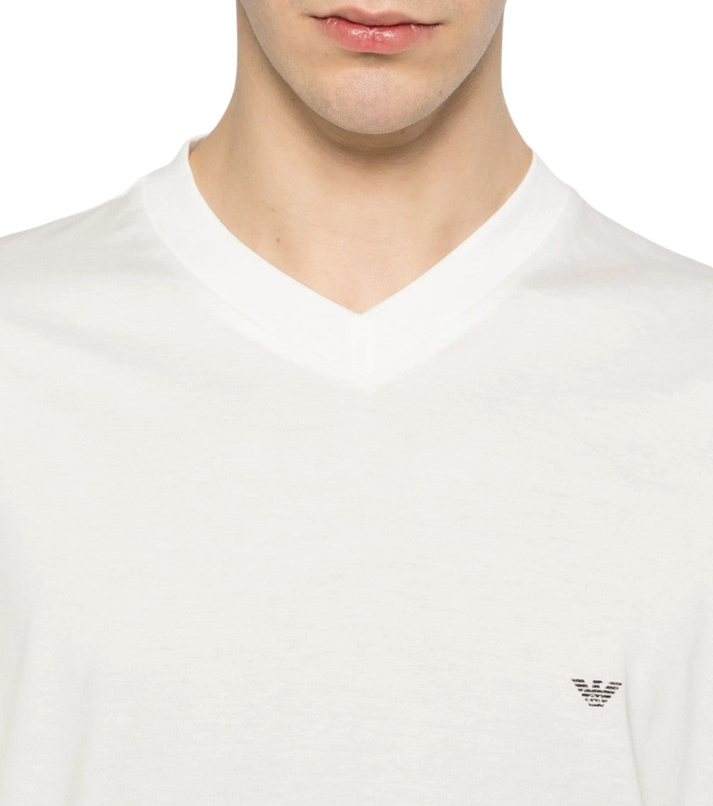 White Logo Crew Neck T-Shirt 4