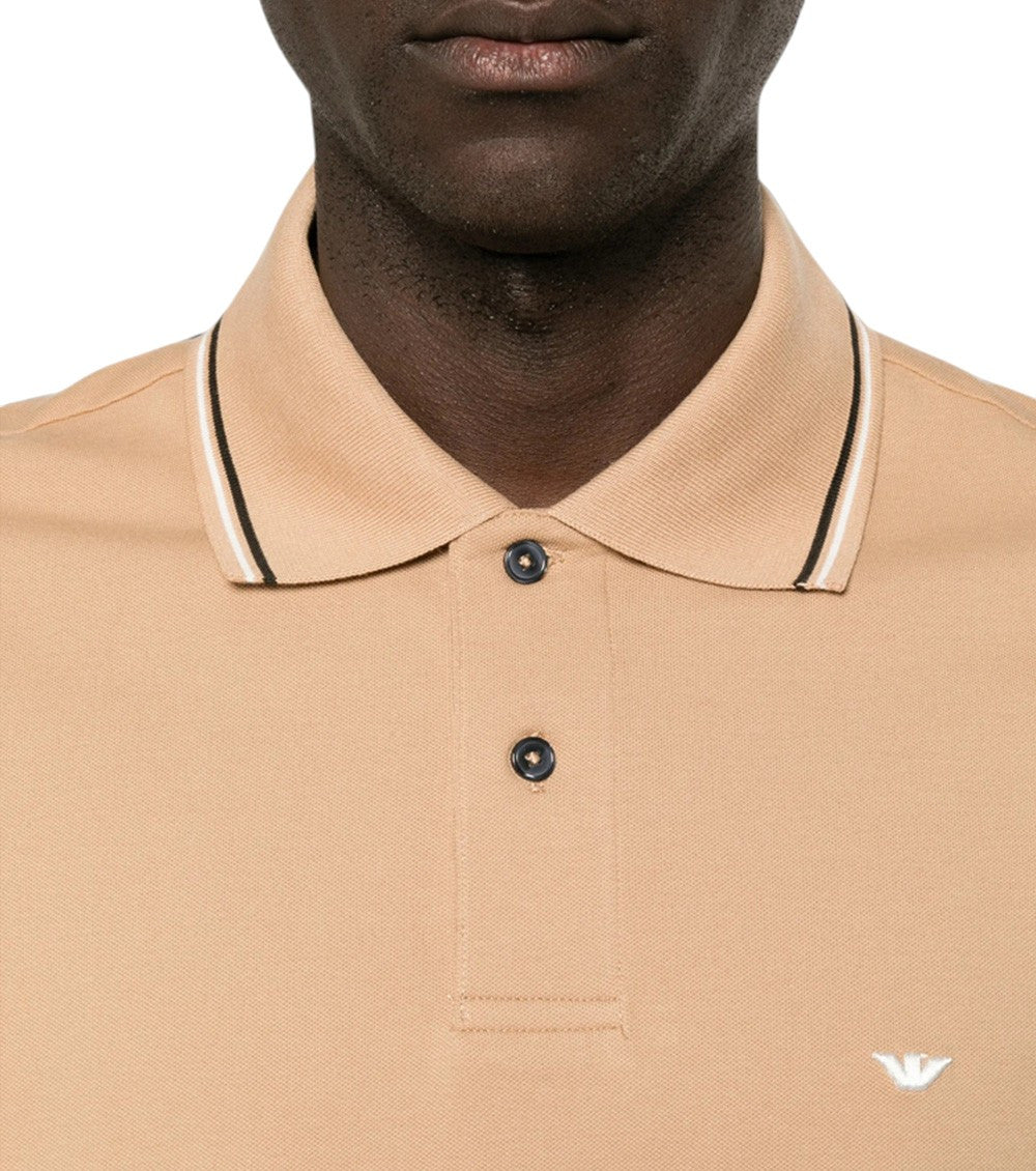 Beige Logo Polo 4
