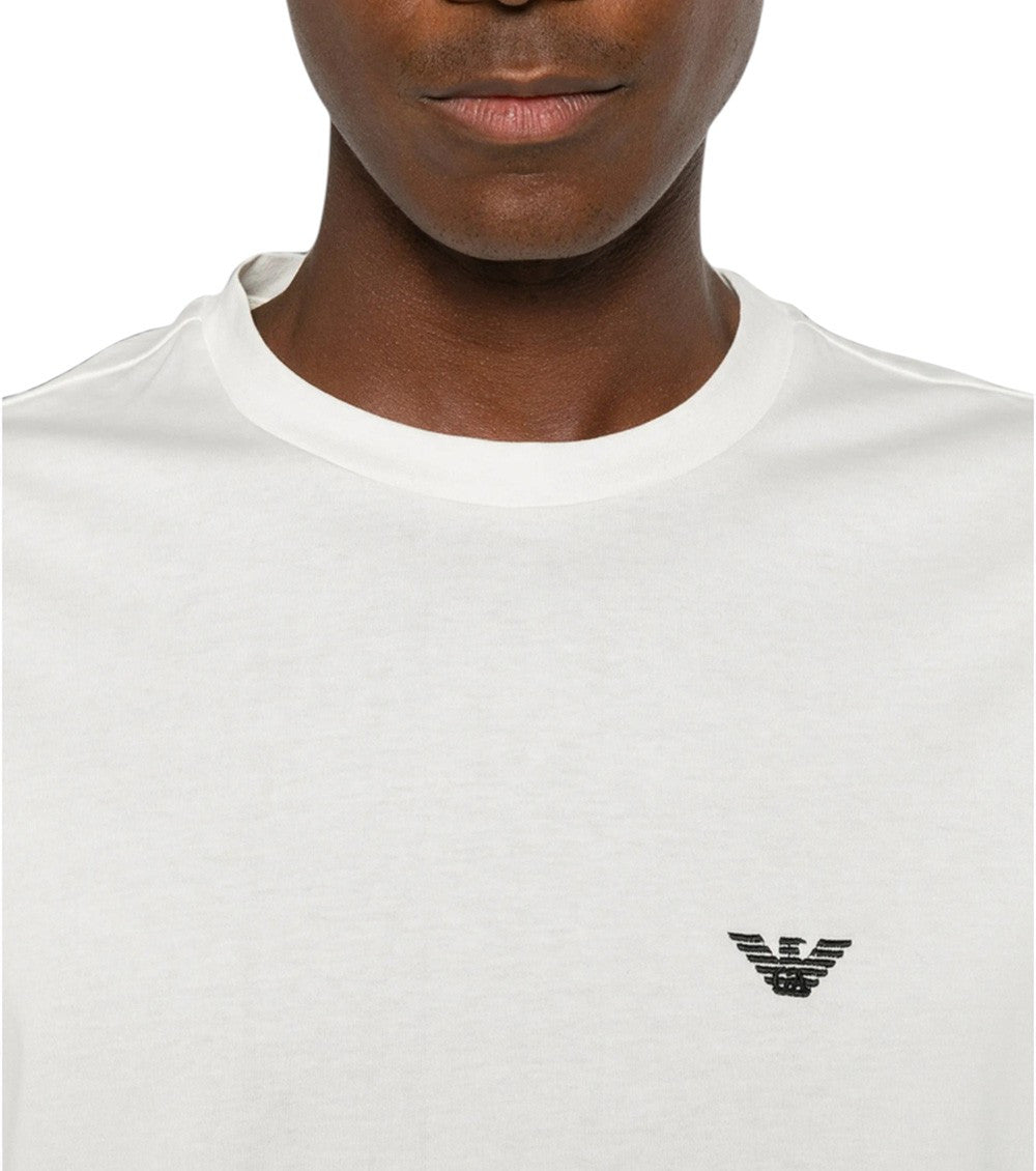 White Logo Crew Neck T-Shirt 4