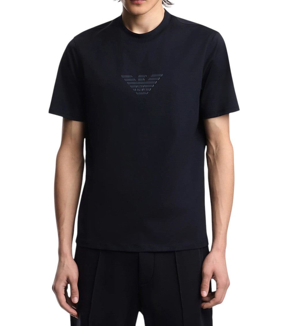 Navy Blue Logo Crew Neck T-Shirt 2