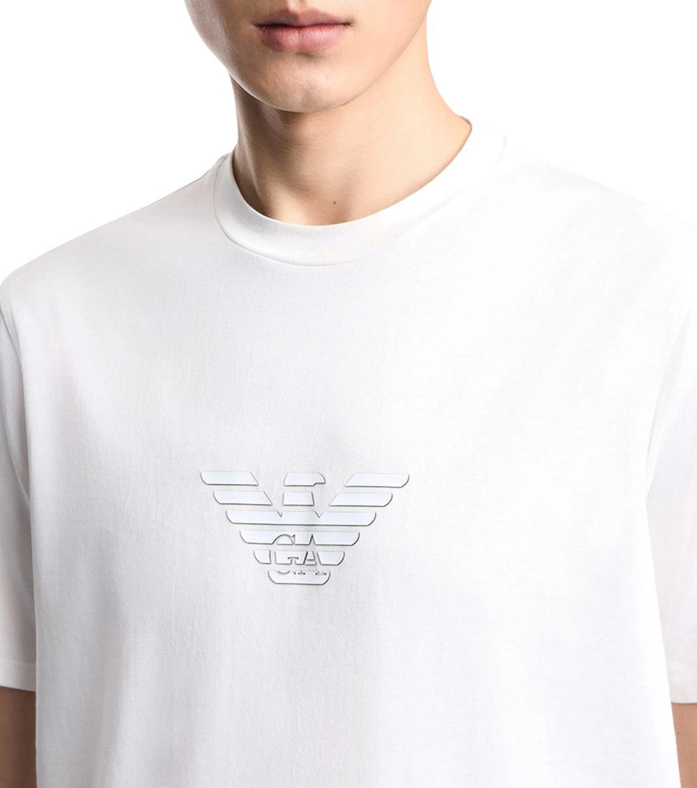 White Logo Crew Neck T-Shirt 4