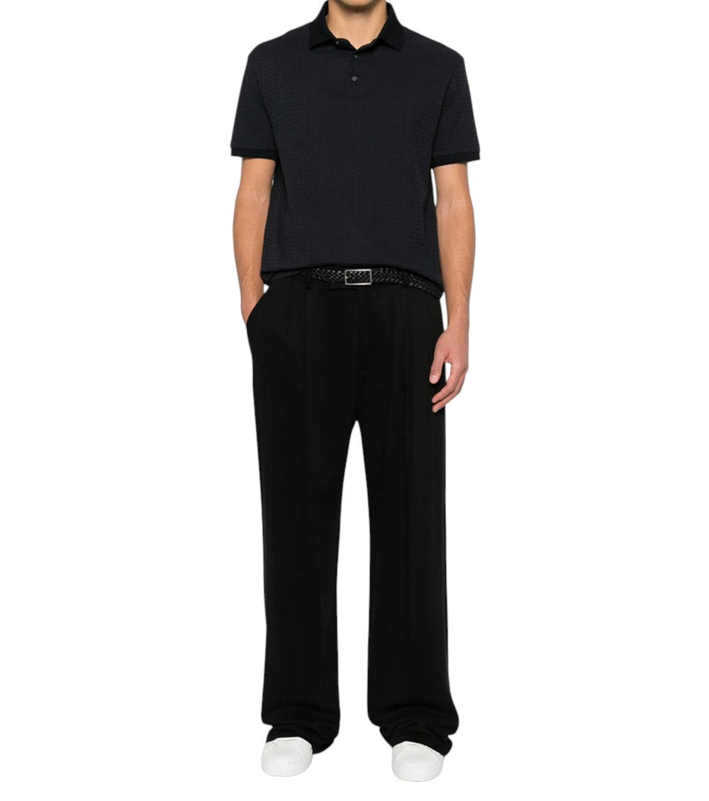Black Textured Polo 2