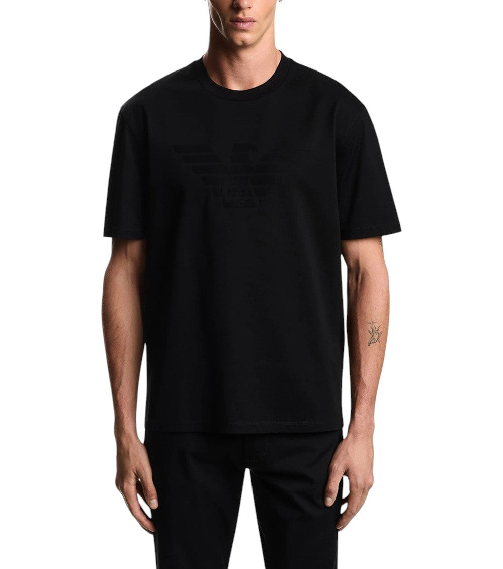 Black Solid Crew Neck T-Shirt 2