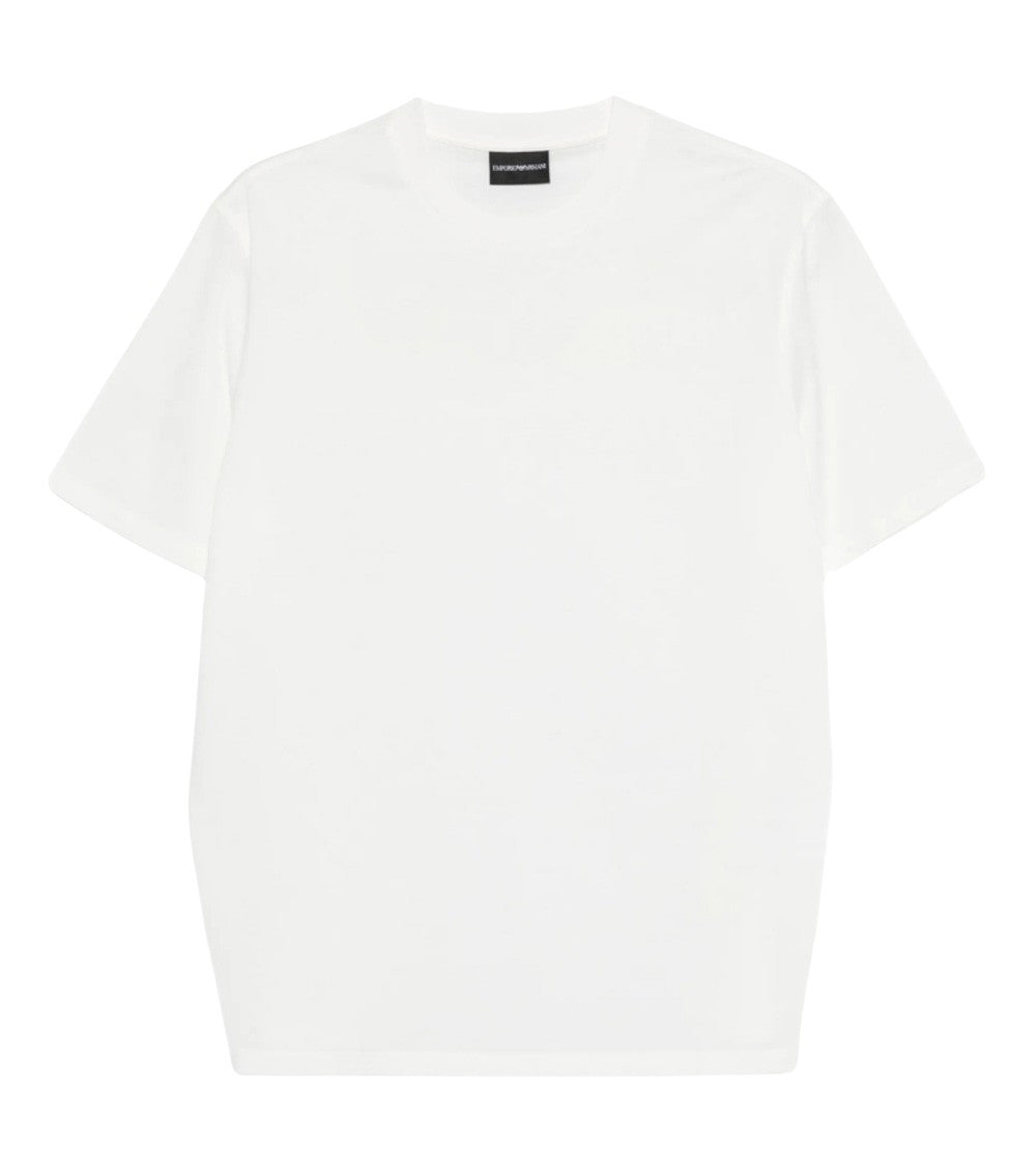 White Solid Crew Neck T-Shirt 1