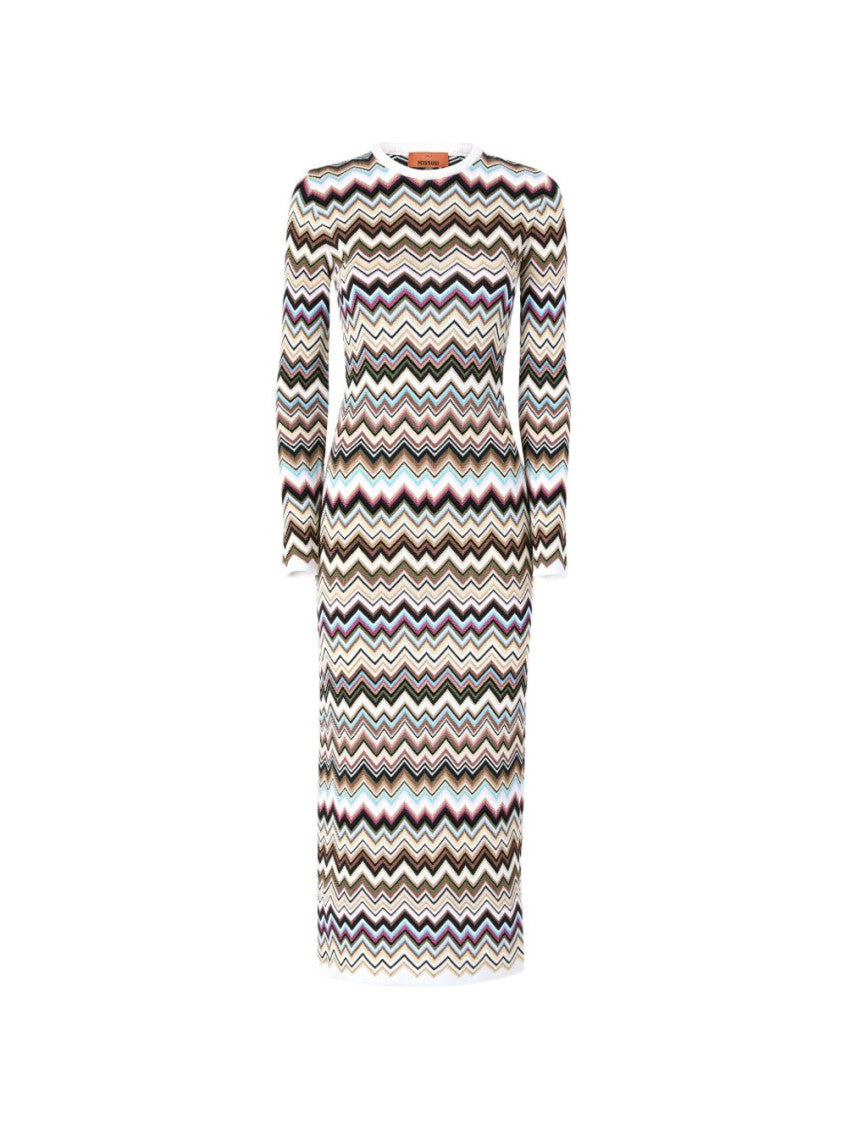 Multicolor Crew Neck Maxi Dress 1