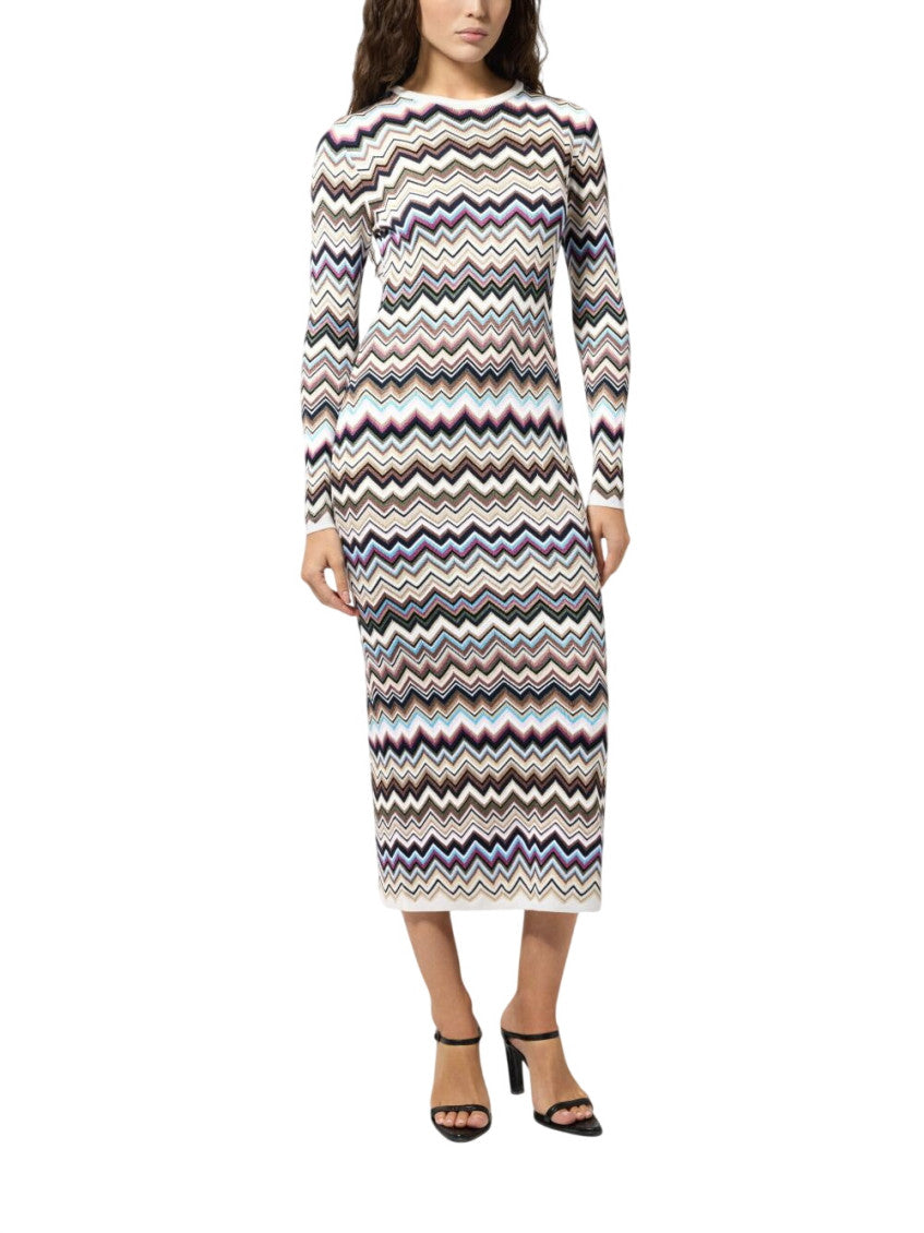 Multicolor Crew Neck Maxi Dress 2