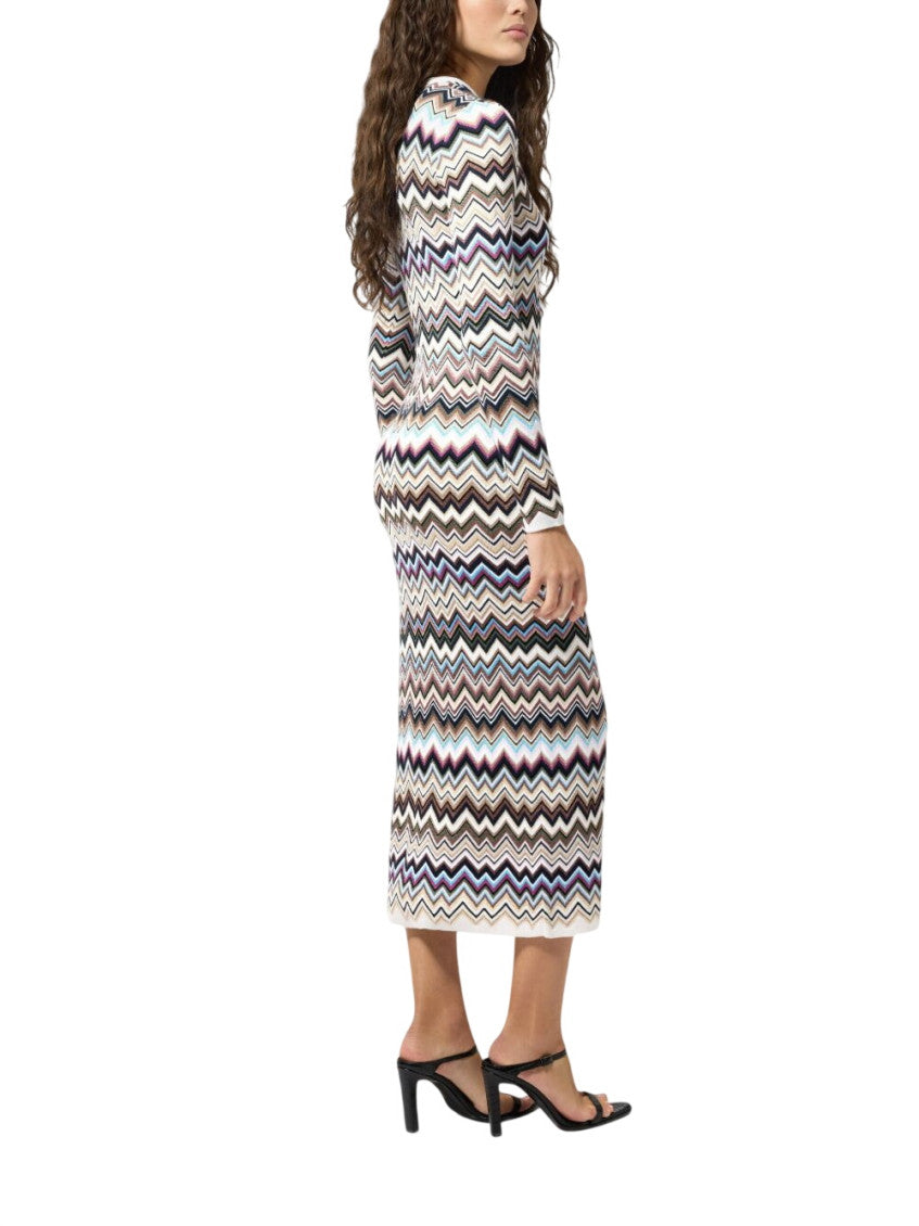 Multicolor Crew Neck Maxi Dress 3