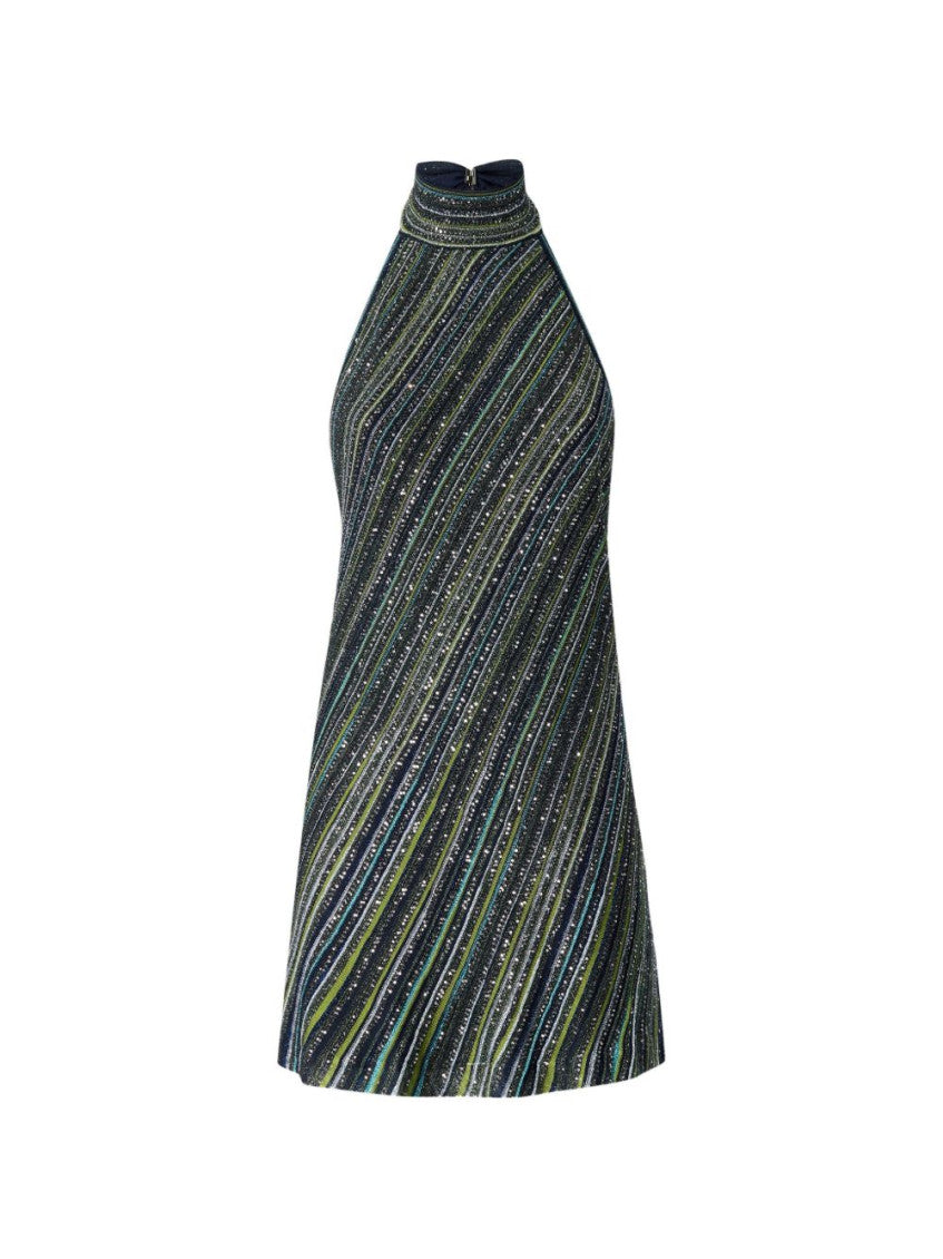 Multicolor Halter Neck Mini Dress 1