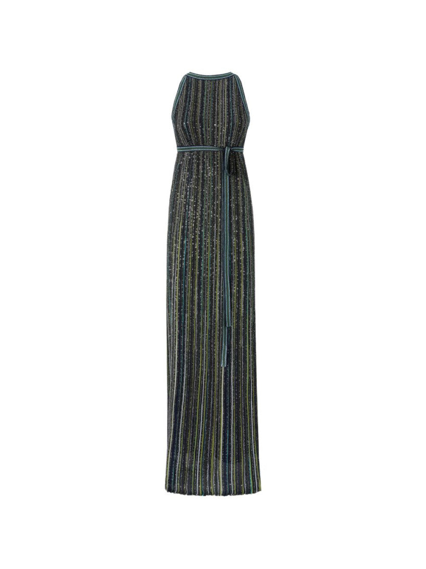 Multicolor Crew Neck Maxi Dress 1