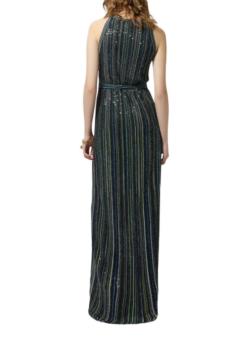 Multicolor Crew Neck Maxi Dress 3