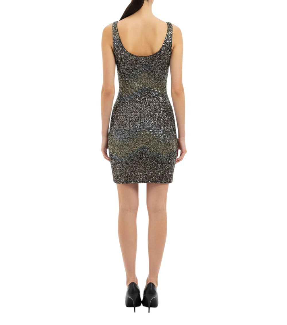 Multicolor Scoop Neck Mini Dress 4