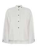 White Regular Band Collar Shirt 1