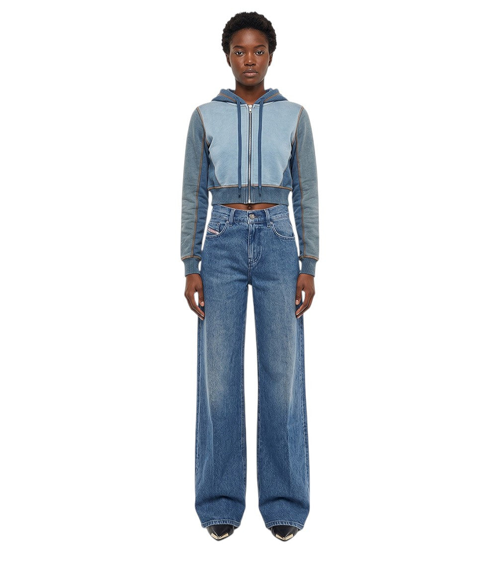 Blue Flared High Rise Jeans 1