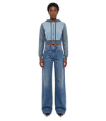 Blue Flared High Rise Jeans 1