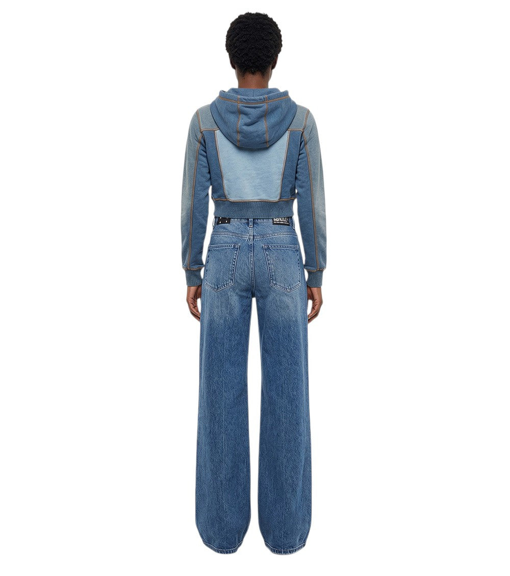 Blue Flared High Rise Jeans 2