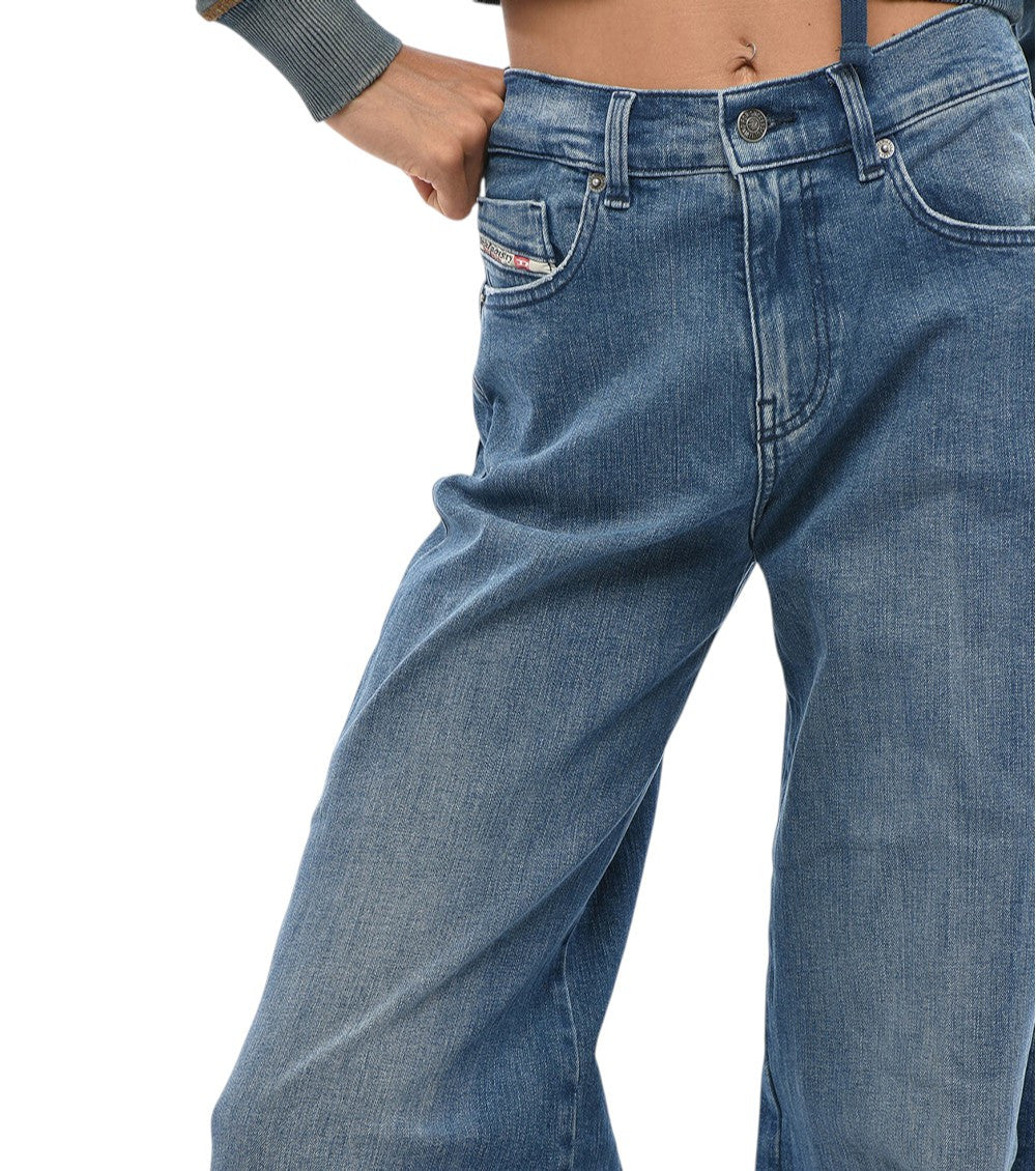 Blue Flared High Rise Jeans 3