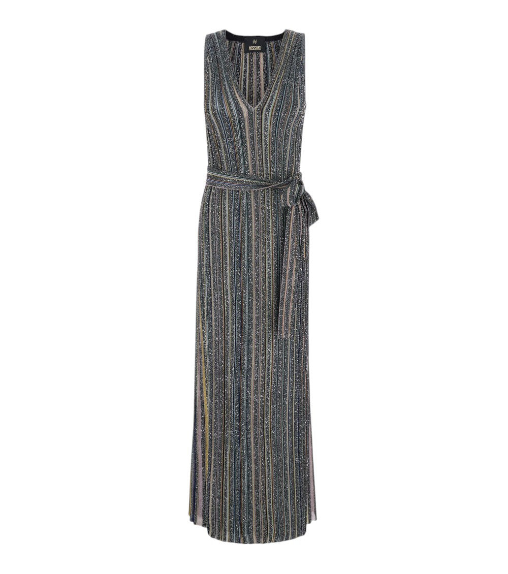 Multicolor  V Neck Maxi Dress 1