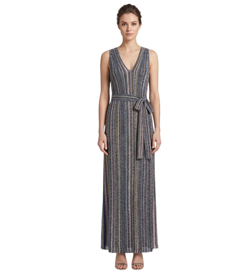 Multicolor  V Neck Maxi Dress 3