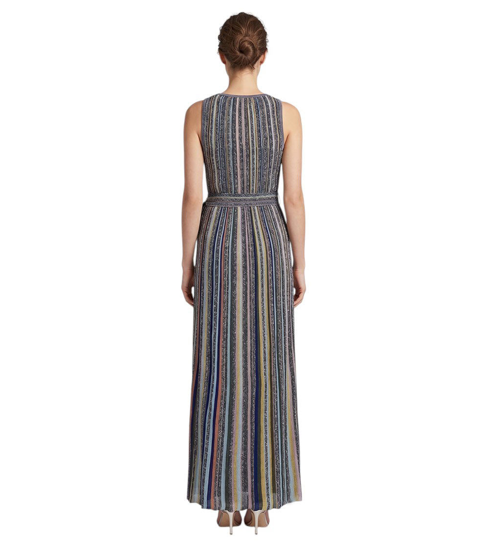 Multicolor  V Neck Maxi Dress 4