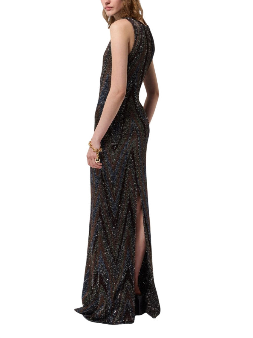 Multicolor Crew Neck Maxi Dress 3