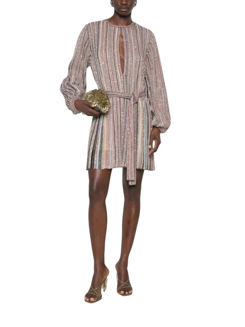 Multicolor Crew Neck Mini Dress 2