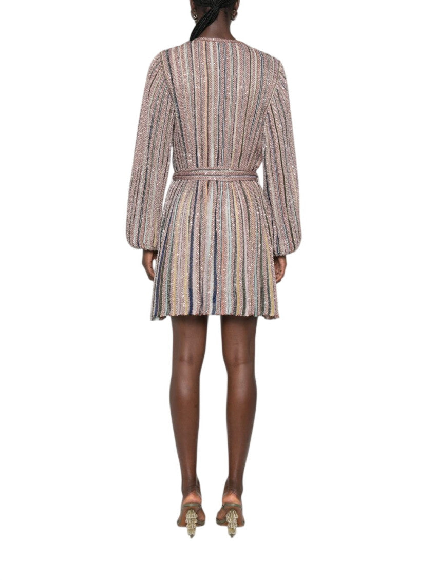 Multicolor Crew Neck Mini Dress 3