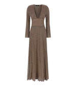 Brown V Neck Maxi Dress 1