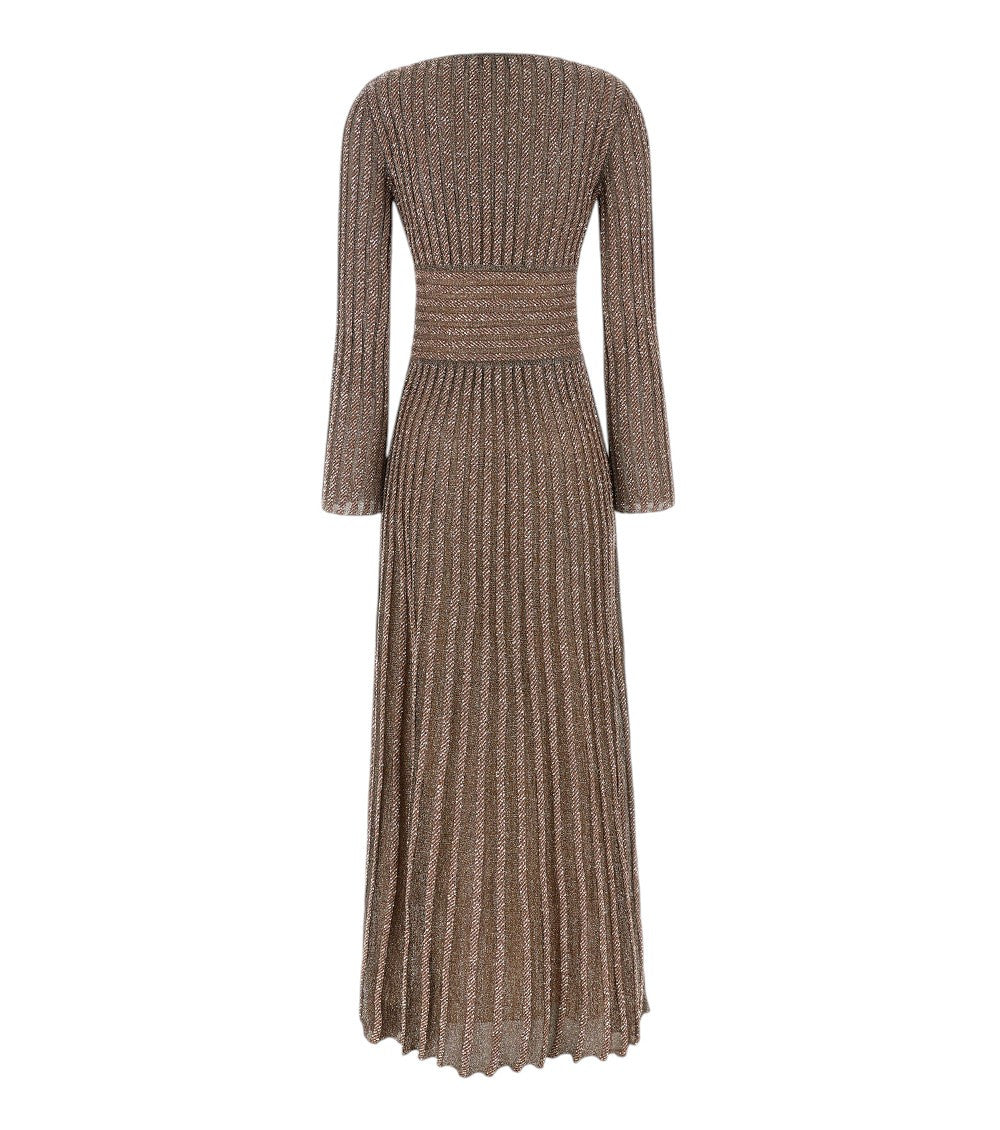 Brown V Neck Maxi Dress 2