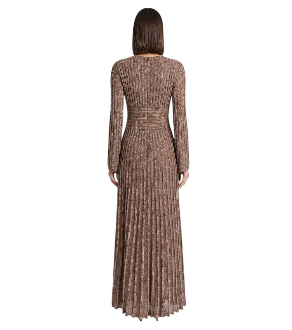 Brown V Neck Maxi Dress 4