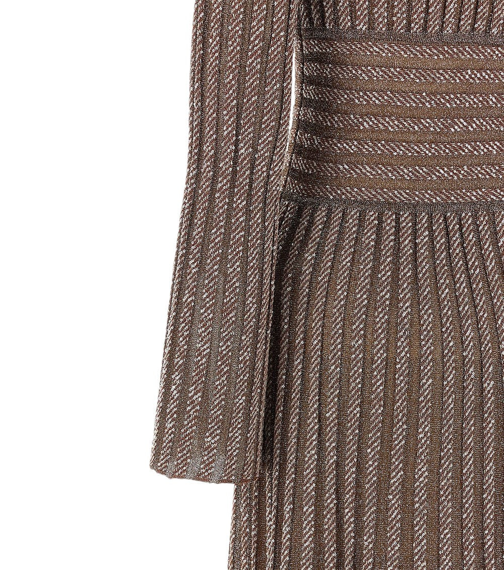 Brown V Neck Maxi Dress 6