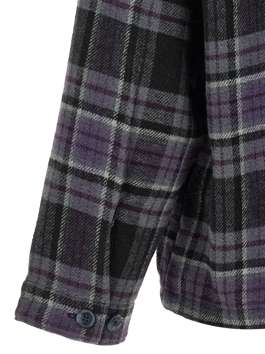 Purple Boxy Plaid Shirt 4