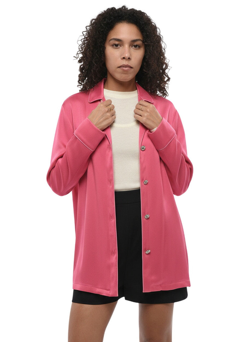 Pink Regular Solid Shirt 1