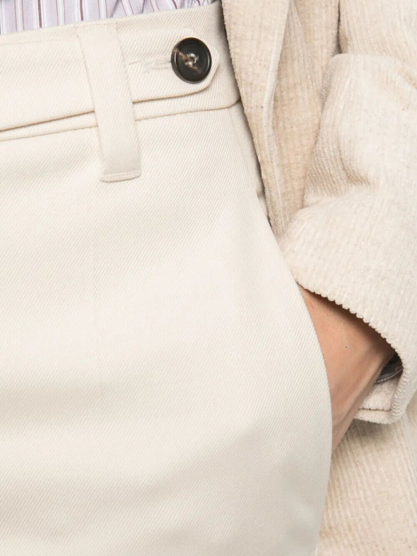 Off White Slim Flat Front Pants 3
