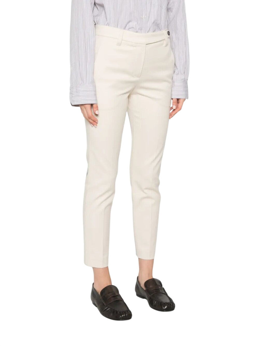 Off White Slim Flat Front Pants 4