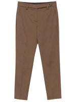 Brown Slim Flat Front Pants 1
