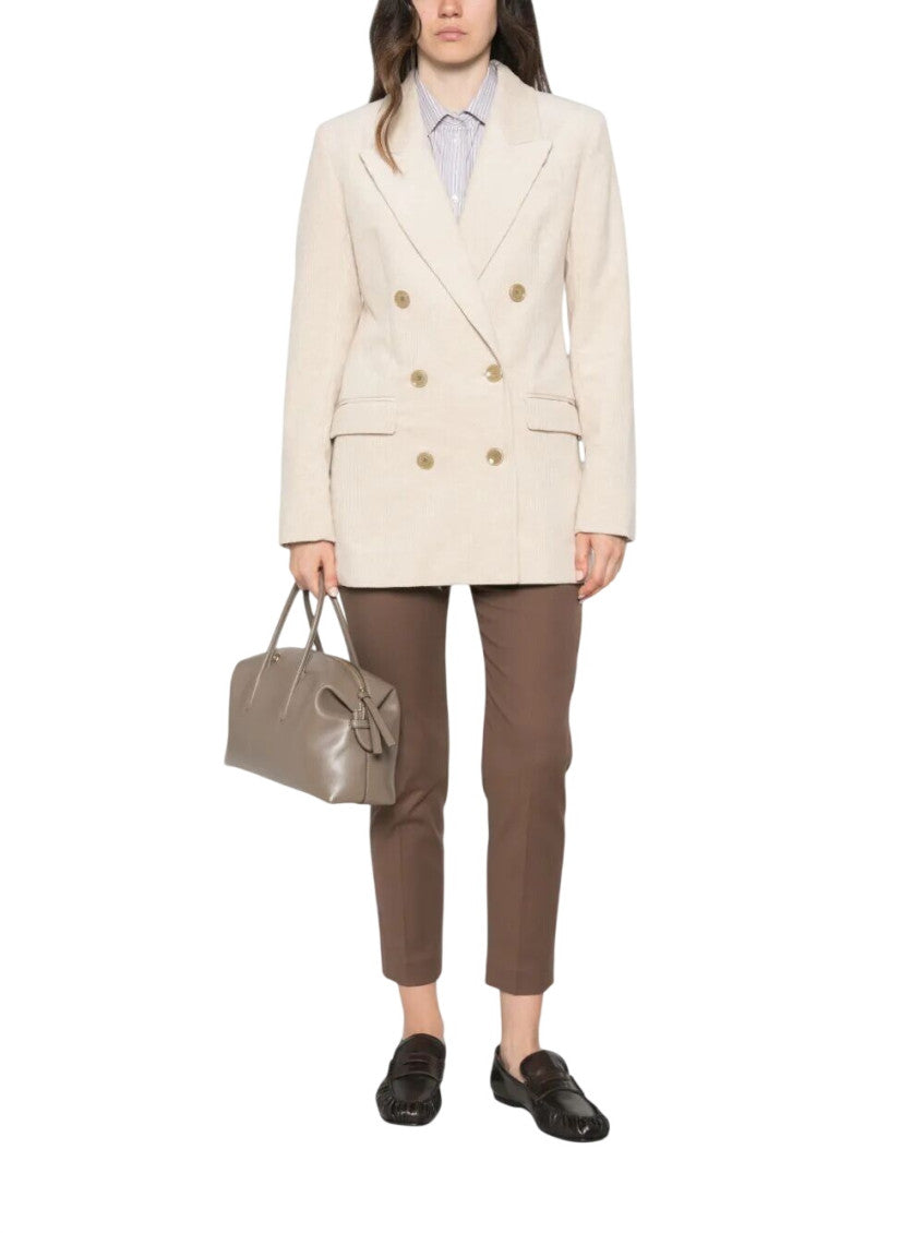 Brown Slim Flat Front Pants 4