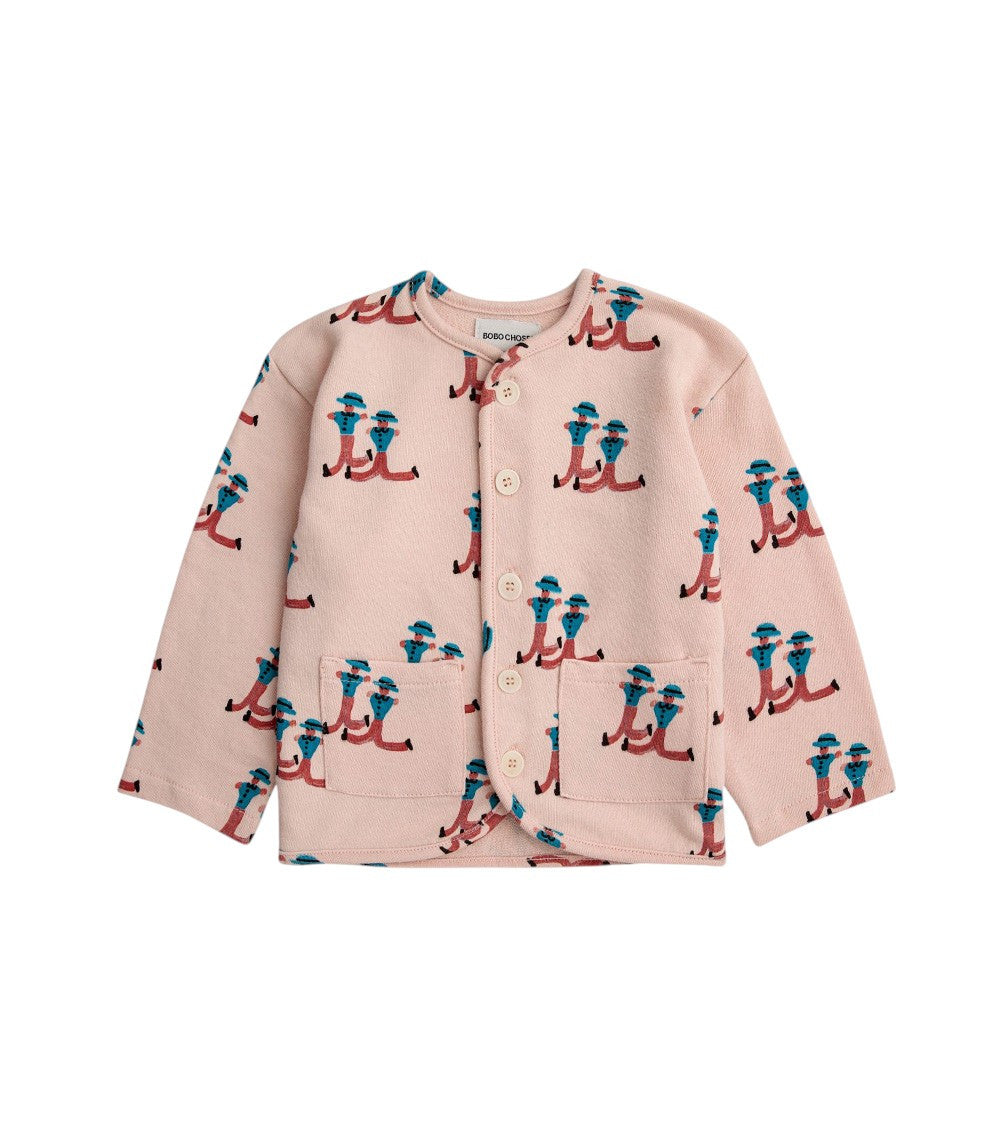 Babies Pink Graphic Buttoned Sweatshirt 1