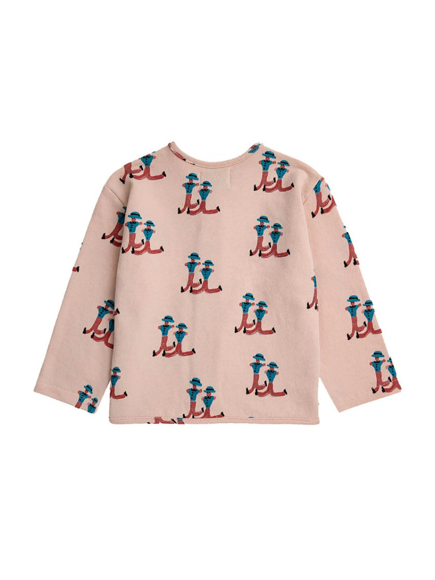 Babies Pink Graphic Buttoned Sweatshirt 2
