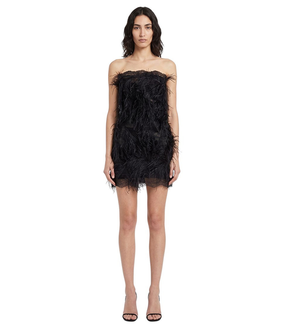 Black Embellished Strapless Mini Dress 1